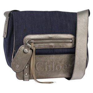 Authentic Chloe Shoulder Bag Denim Blue